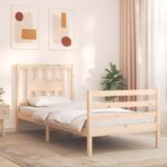 Casa si Gradina - Mobilier - Paturi si accesorii - Paturi - Cadru de pat cu tablie single mic, lemn masiv - Infinity.ro