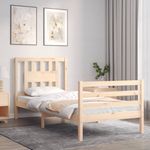 Casa si Gradina - Mobilier - Paturi si accesorii - Paturi - Cadru de pat cu tablie single mic, lemn masiv - Infinity.ro