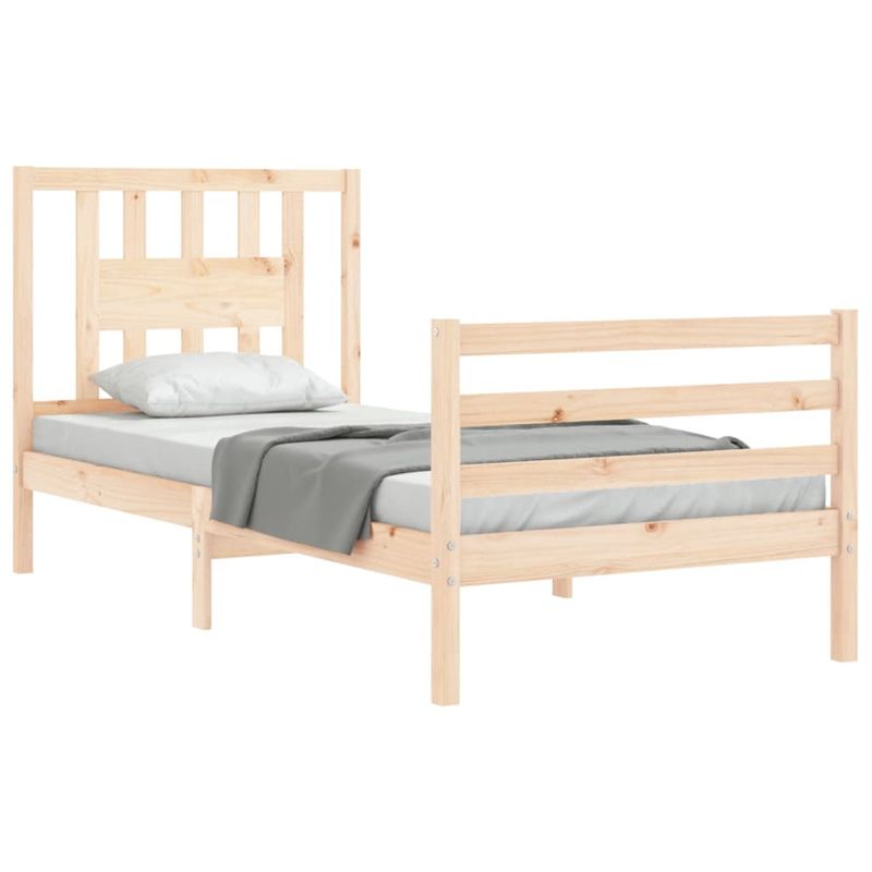 Casa si Gradina - Mobilier - Paturi si accesorii - Paturi - Cadru de pat cu tablie single mic, lemn masiv - Infinity.ro