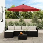 Casa si Gradina - Gradina si terasa - Umbrele si pavilioane - Umbrele - Umbrela de soare montata pe perete cu LED-uri rosu aprins 290cm - Infinity.ro