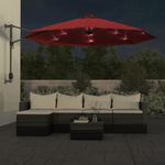 Casa si Gradina - Gradina si terasa - Umbrele si pavilioane - Umbrele - Umbrela de soare montata pe perete cu LED-uri rosu aprins 290cm - Infinity.ro