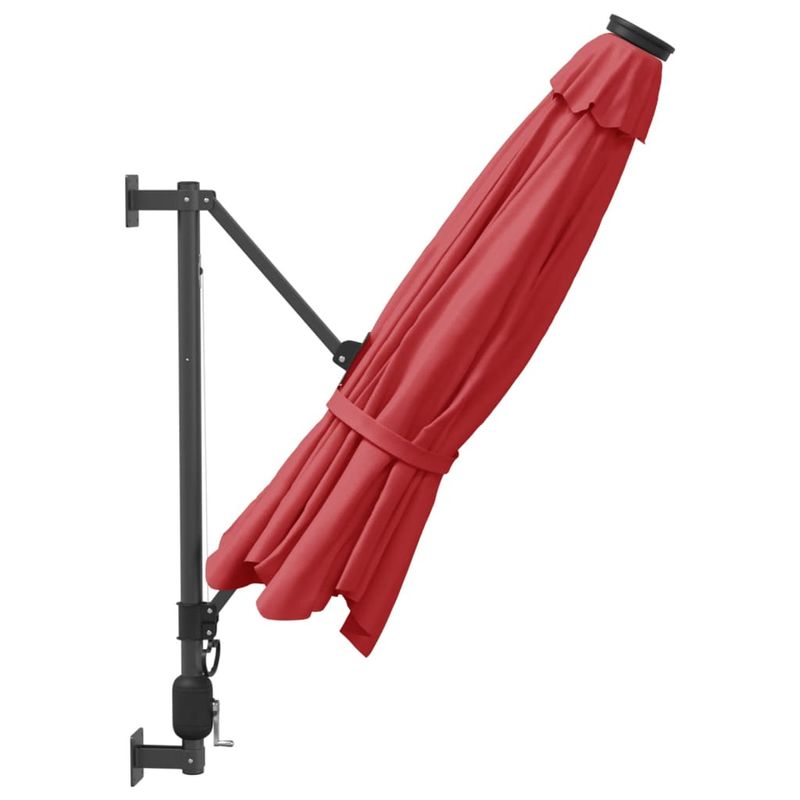 Casa si Gradina - Gradina si terasa - Umbrele si pavilioane - Umbrele - Umbrela de soare montata pe perete cu LED-uri rosu aprins 290cm - Infinity.ro