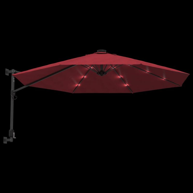 Casa si Gradina - Gradina si terasa - Umbrele si pavilioane - Umbrele - Umbrela de soare montata pe perete cu LED-uri rosu aprins 290cm - Infinity.ro
