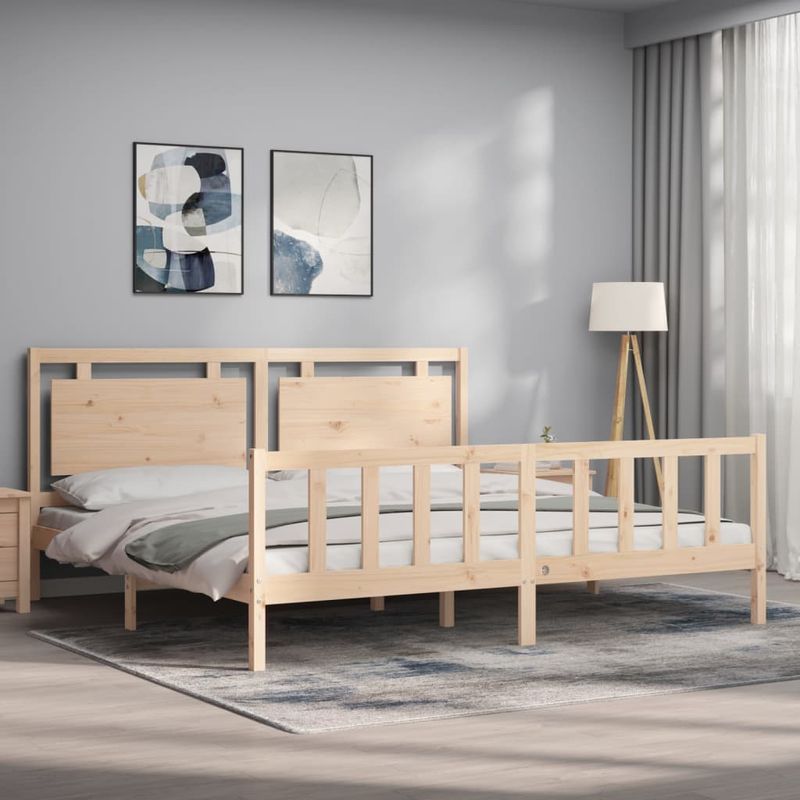 Casa si Gradina - Mobilier - Paturi si accesorii - Paturi - Cadru de pat cu tablie single mic, lemn masiv de pin - Infinity.ro