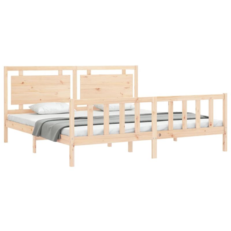 Casa si Gradina - Mobilier - Paturi si accesorii - Paturi - Cadru de pat cu tablie single mic, lemn masiv de pin - Infinity.ro