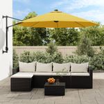 Casa si Gradina - Gradina si terasa - Umbrele si pavilioane - Umbrele - Umbrela de soare montata pe perete cu LED-uri , cu LED-uri, galben, 290 cm - Infinity.ro