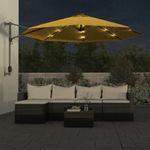 Casa si Gradina - Gradina si terasa - Umbrele si pavilioane - Umbrele - Umbrela de soare montata pe perete cu LED-uri , cu LED-uri, galben, 290 cm - Infinity.ro