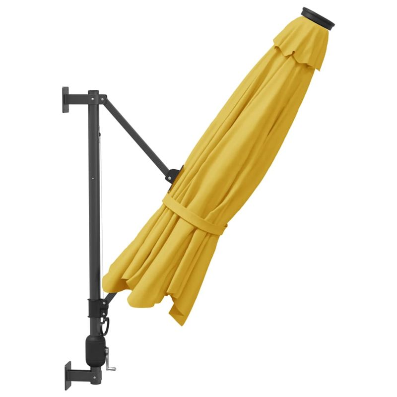 Casa si Gradina - Gradina si terasa - Umbrele si pavilioane - Umbrele - Umbrela de soare montata pe perete cu LED-uri , cu LED-uri, galben, 290 cm - Infinity.ro