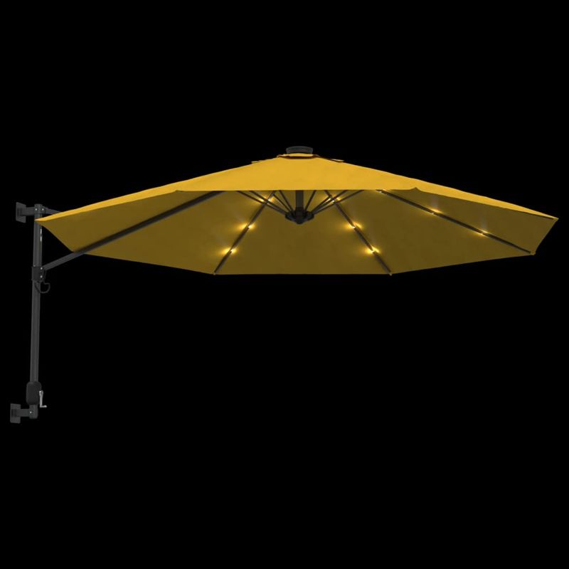 Casa si Gradina - Gradina si terasa - Umbrele si pavilioane - Umbrele - Umbrela de soare montata pe perete cu LED-uri , cu LED-uri, galben, 290 cm - Infinity.ro