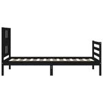 Casa si Gradina - Mobilier - Paturi si accesorii - Paturi - Cadru de pat cu tablie single mic, negru, lemn masiv - Infinity.ro