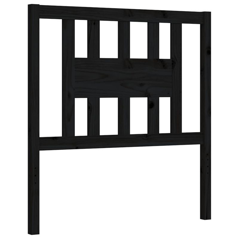 Casa si Gradina - Mobilier - Paturi si accesorii - Paturi - Cadru de pat cu tablie single mic, negru, lemn masiv - Infinity.ro
