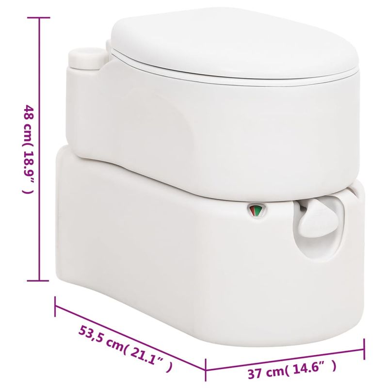 Sport si Outdoor - Camping - Mobilier pentru camping - Alte piese de mobilier pentru camping - Toaleta de camping integrata, alb, 24+17 L HDPE si email - Infinity.ro
