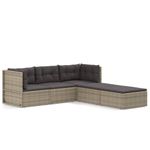 Casa si Gradina - Gradina si terasa - Mobilier exterior - Seturi mobila gradina - Set mobilier de gradina cu perne, 5 piese, gri, poliratan - Infinity.ro