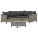 Casa si Gradina - Gradina si terasa - Mobilier exterior - Seturi mobila gradina - Set mobilier de gradina cu perne, 5 piese, gri, poliratan - Infinity.ro