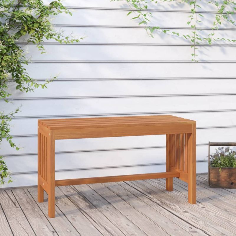 Casa si Gradina - Gradina si terasa - Mobilier exterior - Bancute de gradina - Banca de gradina, 80 cm, lemn masiv de eucalipt, mărime 80x35x45 cm - Infinity.ro