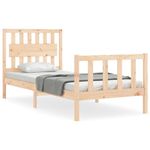 Casa si Gradina - Mobilier - Paturi si accesorii - Paturi - Cadru de pat cu tablie single mic, lemn masiv - Infinity.ro