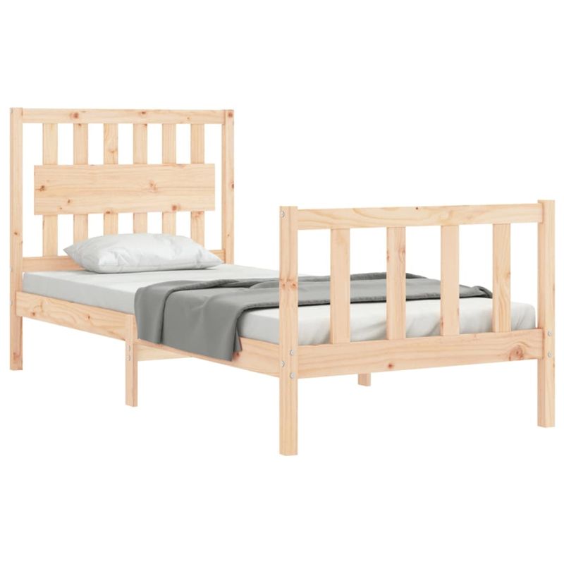 Casa si Gradina - Mobilier - Paturi si accesorii - Paturi - Cadru de pat cu tablie single mic, lemn masiv - Infinity.ro
