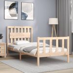 Casa si Gradina - Mobilier - Paturi si accesorii - Paturi - Cadru de pat cu tablie single mic, lemn masiv - Infinity.ro