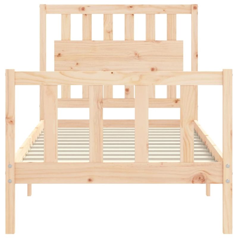 Casa si Gradina - Mobilier - Paturi si accesorii - Paturi - Cadru de pat cu tablie single mic, lemn masiv - Infinity.ro