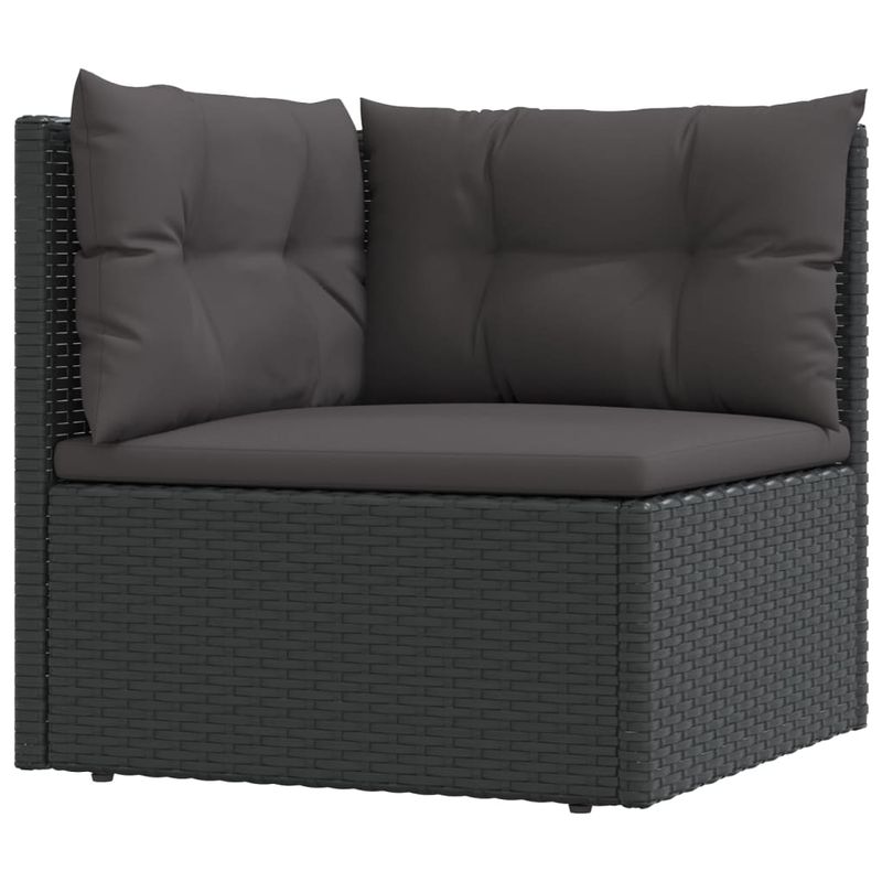 Casa si Gradina - Gradina si terasa - Mobilier exterior - Seturi mobila gradina - Set mobilier de gradina cu perne, 9 piese, negru, poliratan - Infinity.ro
