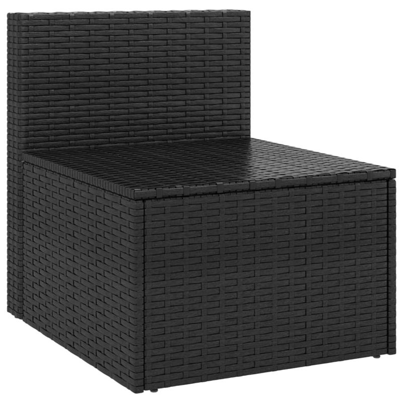 Casa si Gradina - Gradina si terasa - Mobilier exterior - Canapele si fotolii gradina - Canapele de mijloc de gradina cu perne 2 buc. negru poliratan - Infinity.ro