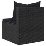 Casa si Gradina - Gradina si terasa - Mobilier exterior - Canapele si fotolii gradina - Canapele de mijloc de gradina cu perne 2 buc. negru poliratan - Infinity.ro
