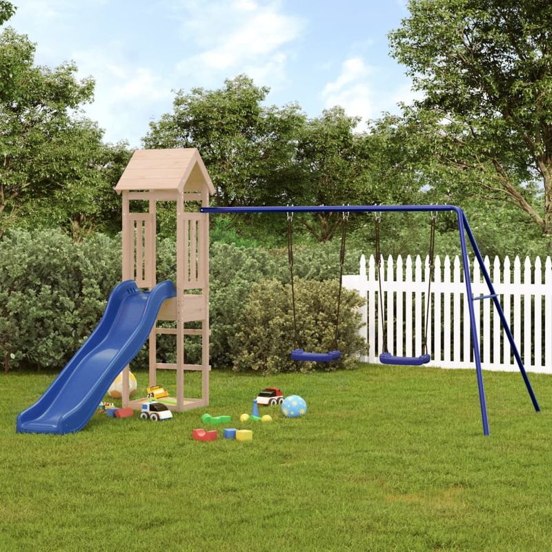 Jucarii, Copii si Bebe - Jucarii si jocuri - Jucarii de exterior - Spatii de joaca si accesorii - Set de joaca pentru exterior, lemn masiv de pin - Infinity.ro
