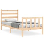 Casa si Gradina - Mobilier - Paturi si accesorii - Paturi - Cadru de pat cu tablie single mic, 90x190 cm, lemn masiv - Infinity.ro