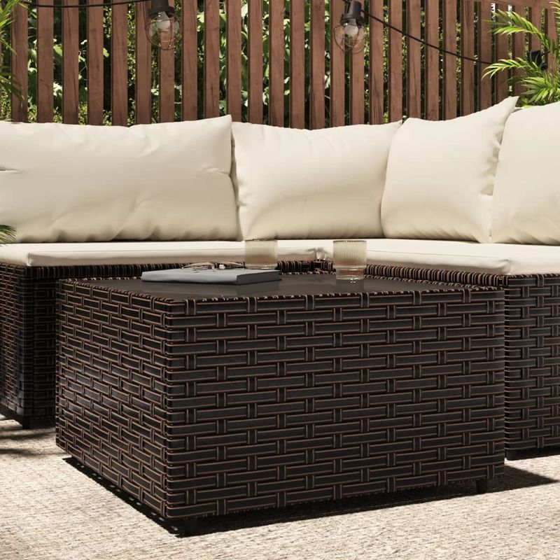 Casa si Gradina - Gradina si terasa - Mobilier exterior - Mese gradina - Masa de cafea patrata de gradina, maro, 50x50x30 cm, poliratan - Infinity.ro