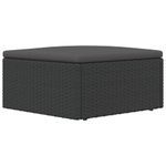 Casa si Gradina - Gradina si terasa - Mobilier exterior - Canapele si fotolii gradina - Canapea de colt cu perna de gradina, negru, poliratan - Infinity.ro