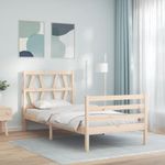 Casa si Gradina - Mobilier - Paturi si accesorii - Paturi - Cadru de pat cu tablie single mic, lemn masiv - Infinity.ro