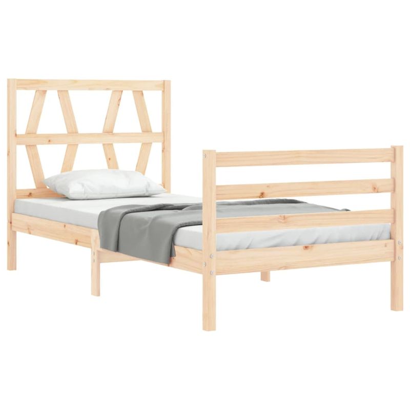 Casa si Gradina - Mobilier - Paturi si accesorii - Paturi - Cadru de pat cu tablie single mic, lemn masiv - Infinity.ro