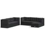 Casa si Gradina - Gradina si terasa - Mobilier exterior - Seturi mobila gradina - Set mobilier de gradina cu perne, 7 piese, negru, poliratan - Infinity.ro