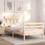 Casa si Gradina - Mobilier - Paturi si accesorii - Paturi - Cadru de pat cu tablie single mic, lemn masiv - Infinity.ro