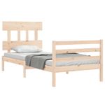 Casa si Gradina - Mobilier - Paturi si accesorii - Paturi - Cadru de pat cu tablie single mic, lemn masiv - Infinity.ro