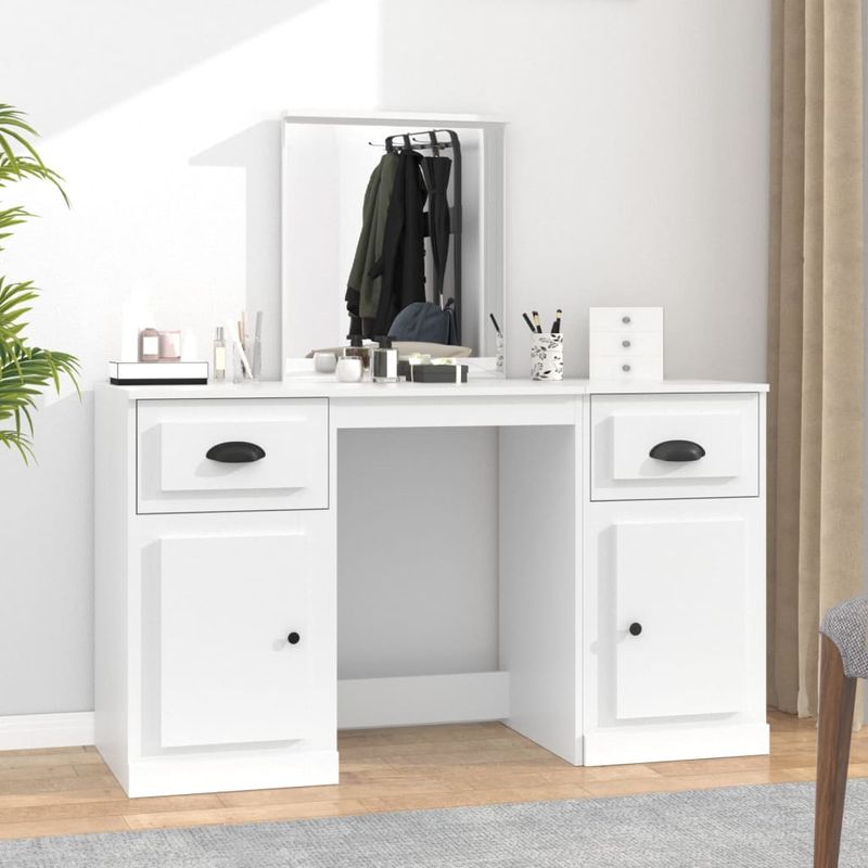 Casa si Gradina - Mobilier - Comode si corpuri - Masute de toaleta - Masa de toaleta cu oglinda, alb, 130x50x132,5 cm - Infinity.ro