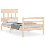 Casa si Gradina - Mobilier - Paturi si accesorii - Paturi - Cadru de pat cu tablie single mic, 90x200 cm, lemn masiv - Infinity.ro