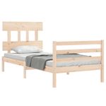 Casa si Gradina - Mobilier - Paturi si accesorii - Paturi - Cadru de pat cu tablie single mic, 90x200 cm, lemn masiv - Infinity.ro
