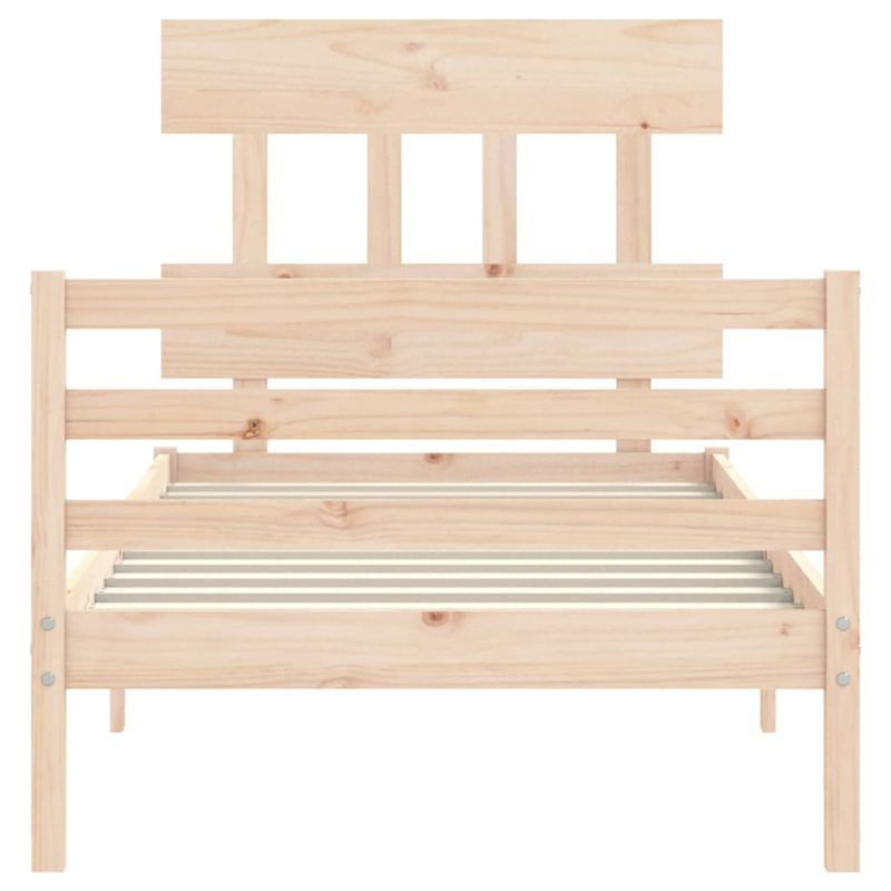 Casa si Gradina - Mobilier - Paturi si accesorii - Paturi - Cadru de pat cu tablie single mic, 90x200 cm, lemn masiv - Infinity.ro