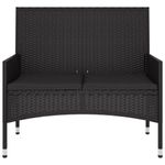 Casa si Gradina - Gradina si terasa - Mobilier exterior - Bancute de gradina - Banca de gradina cu 2 locuri, cu perne, negru, poliratan - Infinity.ro