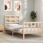 Casa si Gradina - Mobilier - Paturi si accesorii - Paturi - Cadru de pat cu tablie single mic, lemn masiv - Infinity.ro