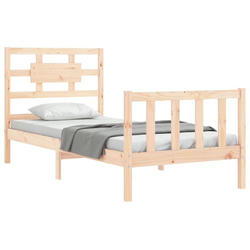 Casa si Gradina - Mobilier - Paturi si accesorii - Paturi - Cadru de pat cu tablie single mic, lemn masiv - Infinity.ro