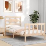 Casa si Gradina - Mobilier - Paturi si accesorii - Paturi - Cadru de pat cu tablie single mic, lemn masiv - Infinity.ro