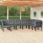 Casa si Gradina - Gradina si terasa - Mobilier exterior - Seturi mobila gradina - Set sezlonguri de gradina, 8 piese, negru si gri, poliratan - Infinity.ro