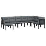 Casa si Gradina - Gradina si terasa - Mobilier exterior - Seturi mobila gradina - Set sezlonguri de gradina, 8 piese, negru si gri, poliratan - Infinity.ro