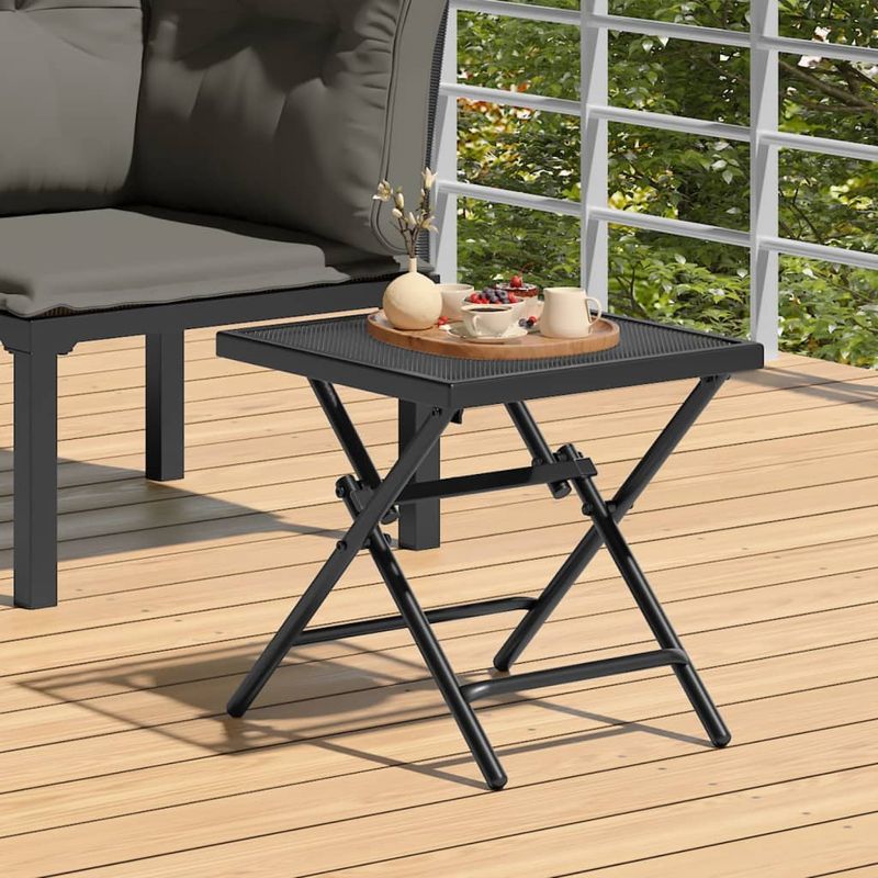 Casa si Gradina - Gradina si terasa - Mobilier exterior - Mese gradina - Masa de gradina pliabila, antracit, 38x38x38 cm, plasa otel - Infinity.ro
