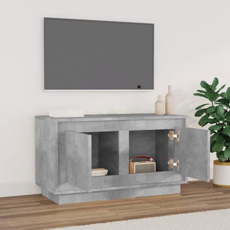 Casa si Gradina - Mobilier - Comode si corpuri - Comode - Dulap TV, gri beton, 80x35x45 cm, lemn prelucrat - Infinity.ro