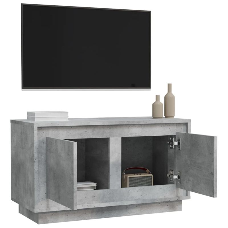 Casa si Gradina - Mobilier - Comode si corpuri - Comode - Dulap TV, gri beton, 80x35x45 cm, lemn prelucrat - Infinity.ro