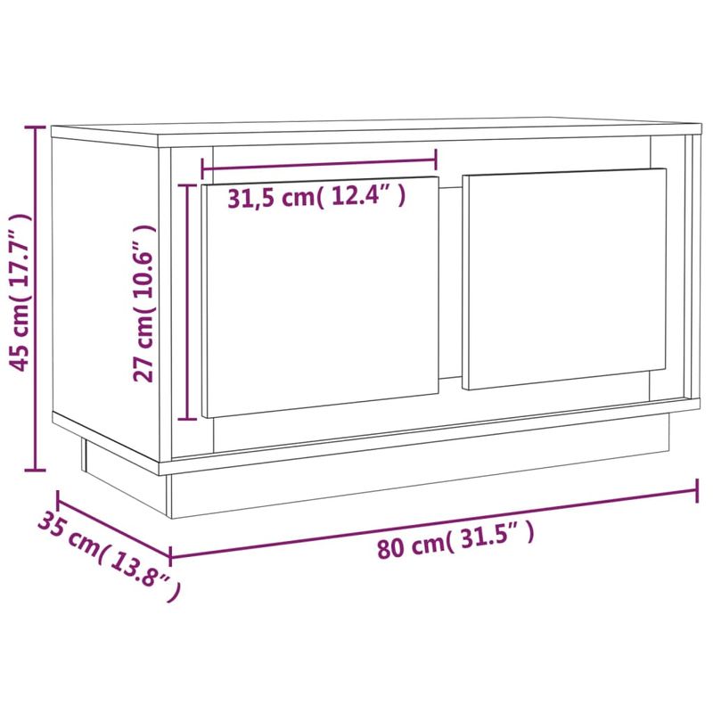 Casa si Gradina - Mobilier - Comode si corpuri - Comode - Dulap TV, gri beton, 80x35x45 cm, lemn prelucrat - Infinity.ro