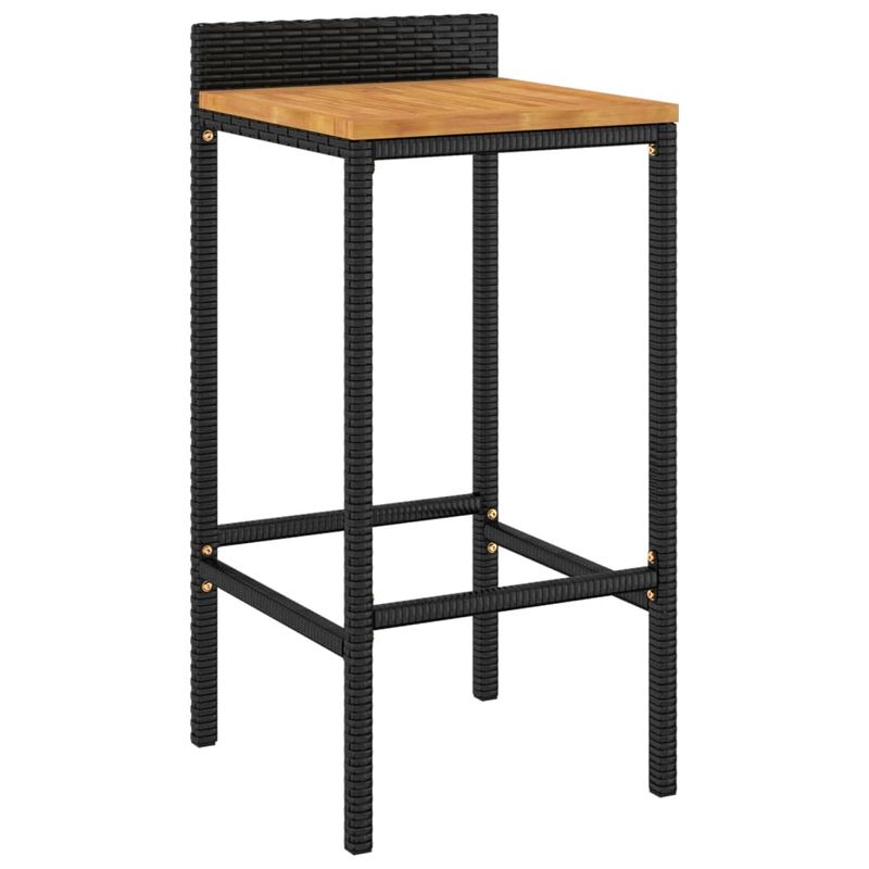 Casa si Gradina - Gradina si terasa - Mobilier exterior - Seturi mobila gradina - Set bar pentru gradina, 3 piese, negru, poliratan/lemn acacia - Infinity.ro